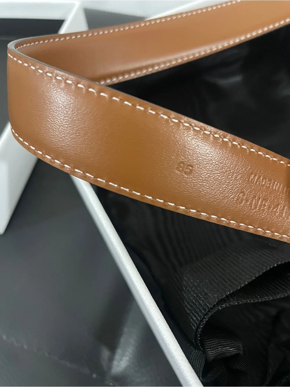 ✨Celine Brown Leather Belt with Gold Buckle 85cm